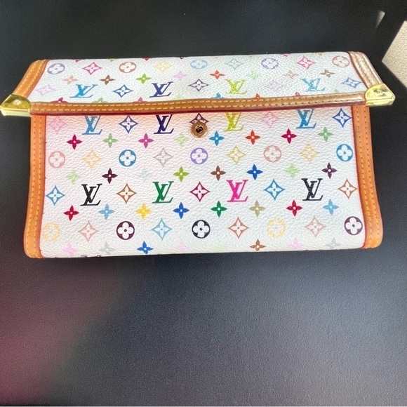 Louis Vuitton Murakami Multicolor Porte Trésor International Wallet w/chain - Picture 12 of 15